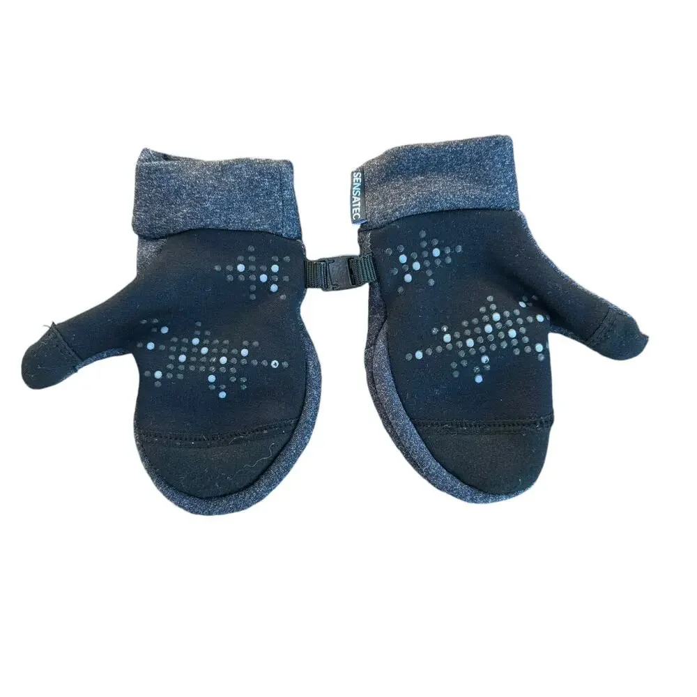 Head Heather Black Unisex Kids Sensatic Touchscreen Silicone Palm Gloves XS